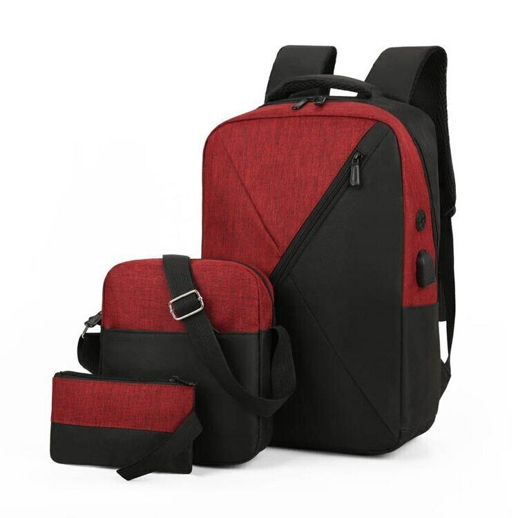 Outdoor Travel Bags 3 Pcs / Set Men's Business Oxford Backpack Leisure Schoolbag