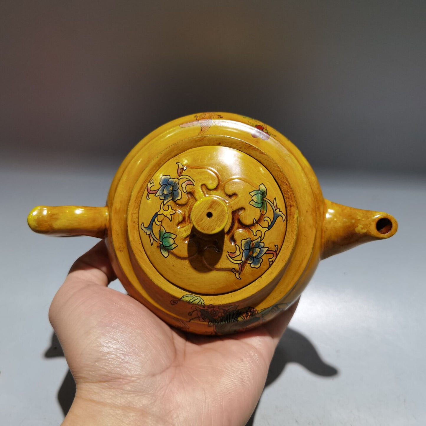 Chinese Yixing Zisha Clay Handmade Exquisite Teapot(珐琅彩壶 底款:顾景舟)