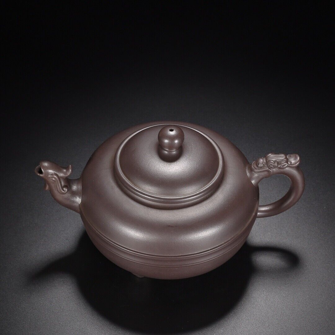 Chinese Yixing Zisha Clay Handmade Exquisite Teapot(龙凤吉祥 底款:汪寅仙)