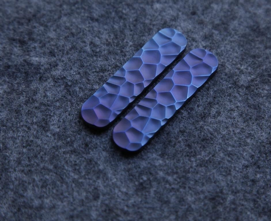 1 Pair Stone Stria Roasted Blue TC4 Scale for 58MM Victorinox Knifes Accessories