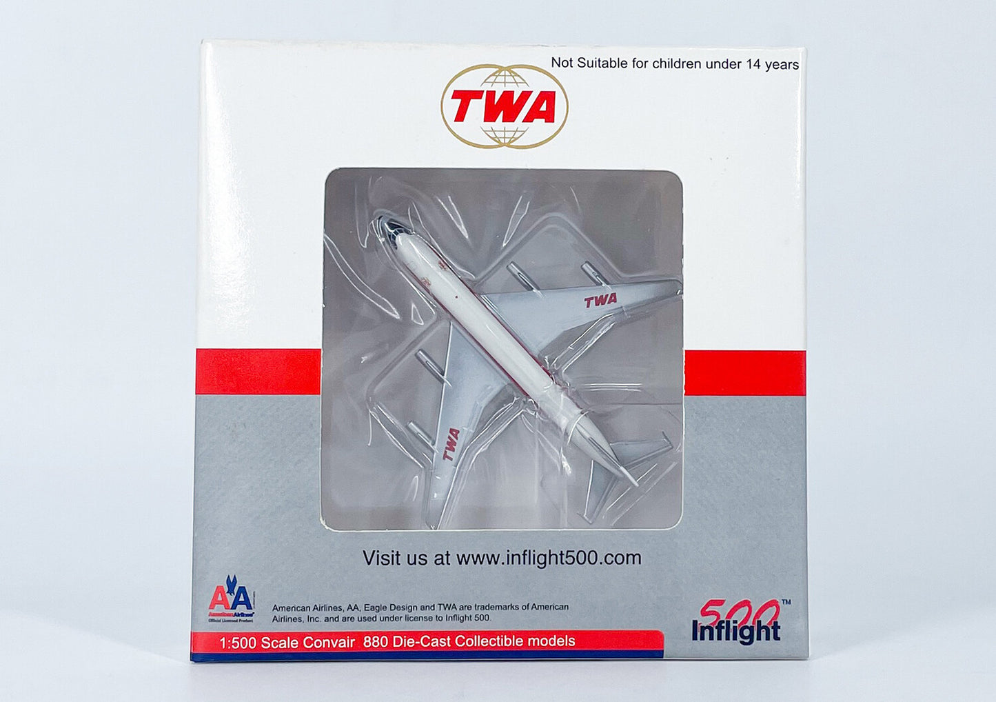 1:500 InFlight TWA Convair CV-880 Passenger Airplane Diecast Aircraft Model