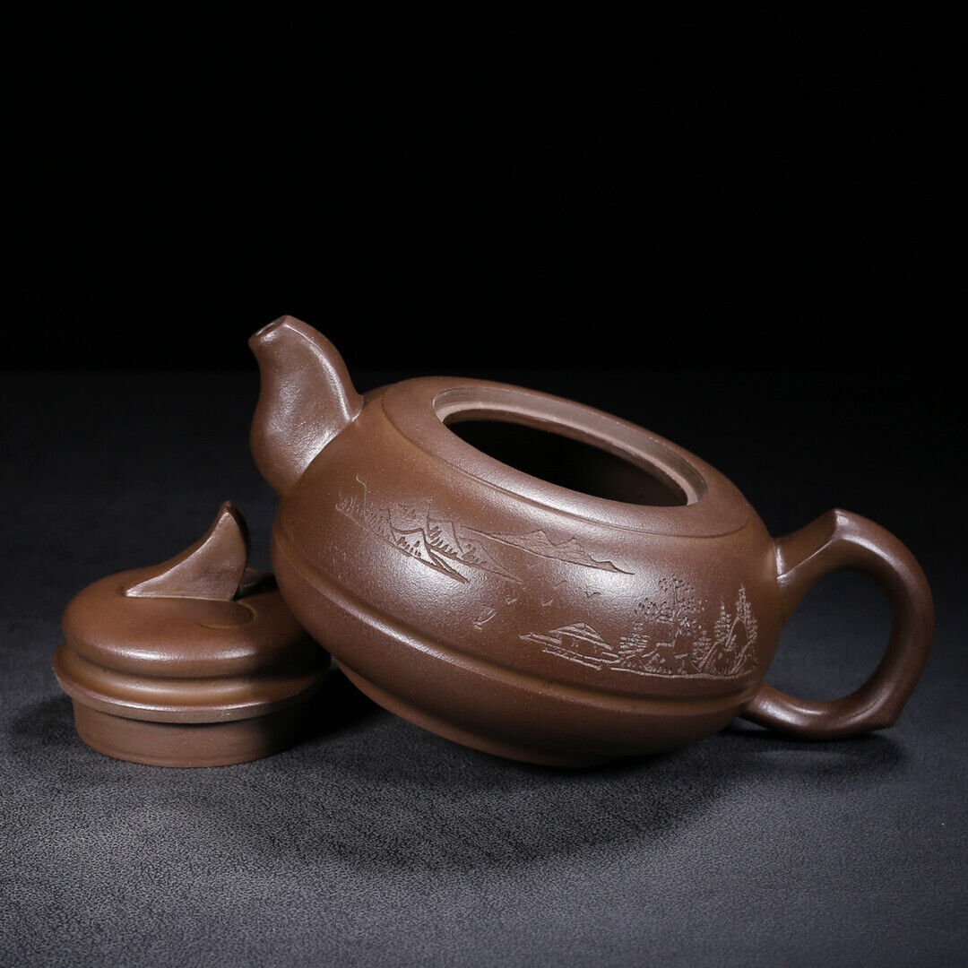 Chinese Yixing Zisha Clay Handmade Exquisite Teapot(一帆风顺 底款:高海庚)