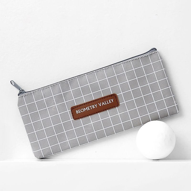Plaid Travel Cosmetic Makeup Bag Zipper Small Toiletry Beauty Organizer 19.7*9cm