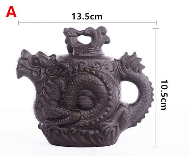 Tea Pot Ceramic Teapot Dragon Phoenix Tea Kettle Purple Clay Tea Set Tea Infuser