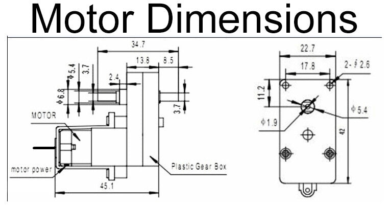 Pair of 65mm Wheels, Motors, and Encoders for Robotics Projects, 135rpm @6V