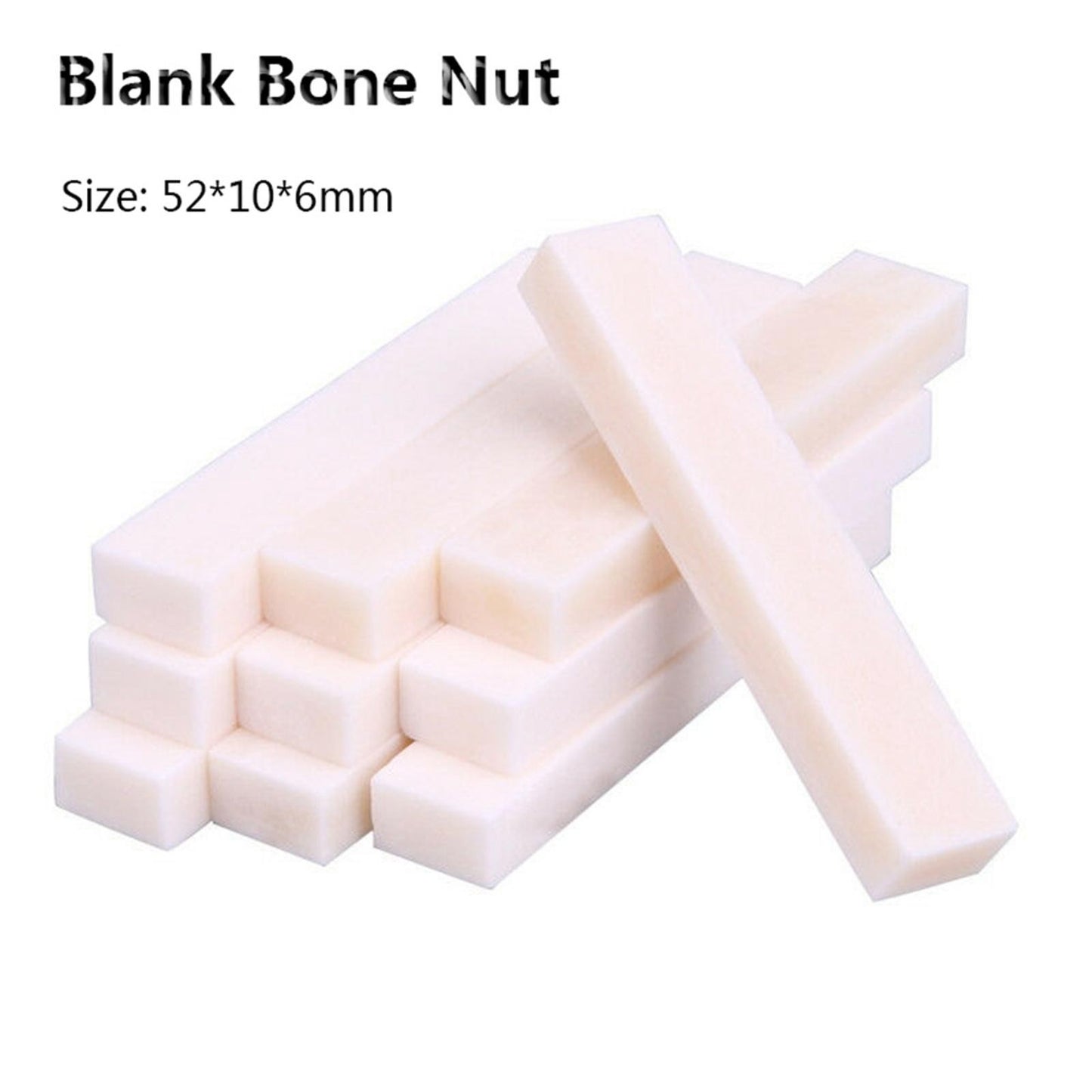 5Pcs Guitar Bone Nut Blank 2.04*0.39*0.23' Ukulele Luthier Saddle Bass Builder