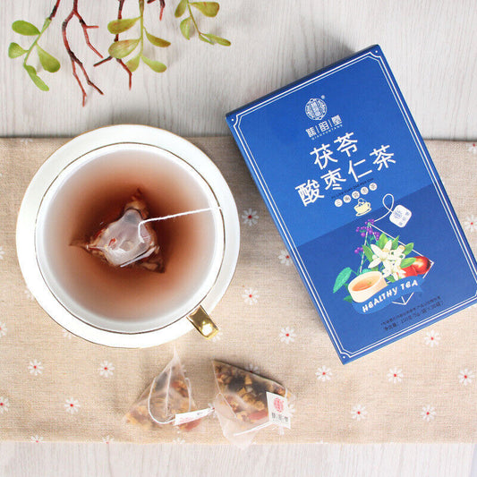 Poria cocos Ziziphus jujuba seed tea, black tea, beauty care and slimming tea-