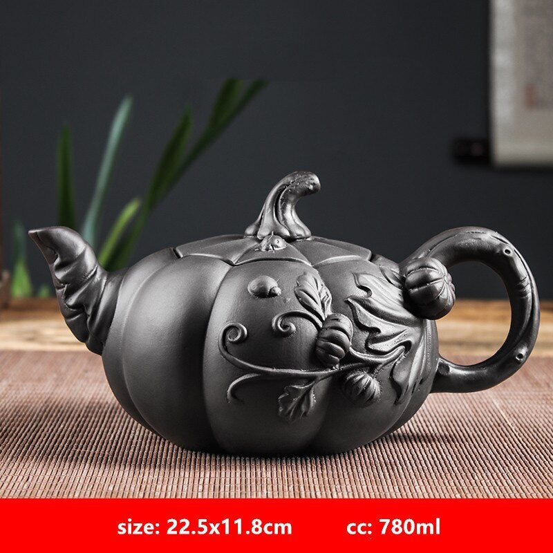 Yixing Purple Clay Teapot Large-capacity Pumpkin Pot Zhu Mud Handmade Filter Tea