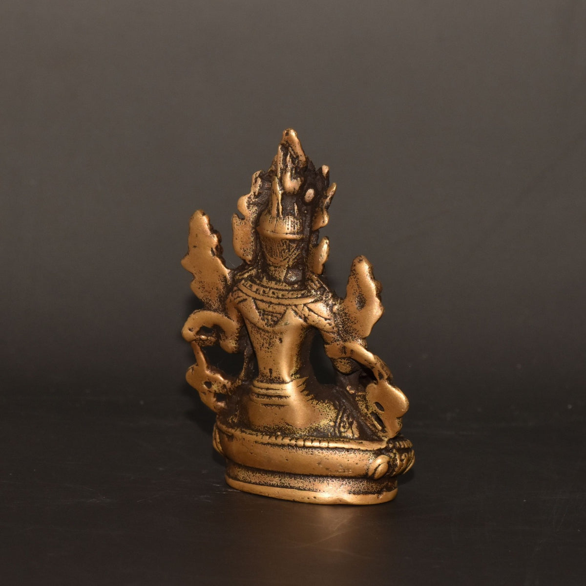Brass White Tara Buddha Statue 2.17×3.15in 120g Tibetan Buddhist Decor