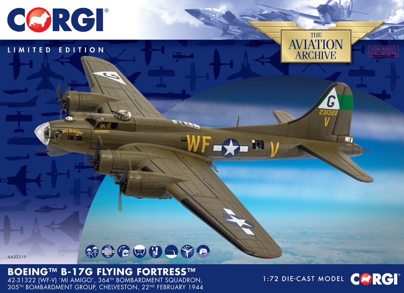 1:72 Corgi Boeing B-17G Flying Fortress USAAF 305th BG Fighter Diecast Model