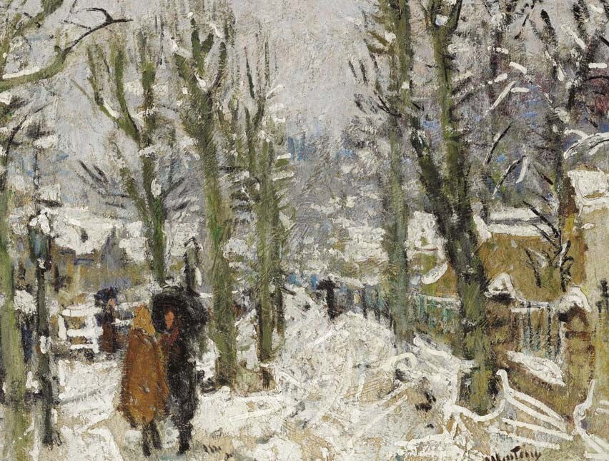 Dream-art Oil painting Pierre-Eugene_Montezin-Snowy_landscape in winter canvas