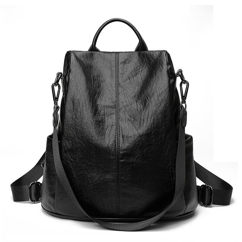 Ladies Leather Backpack Purse Anti-Theft Rucksack Travel Bag Satchel