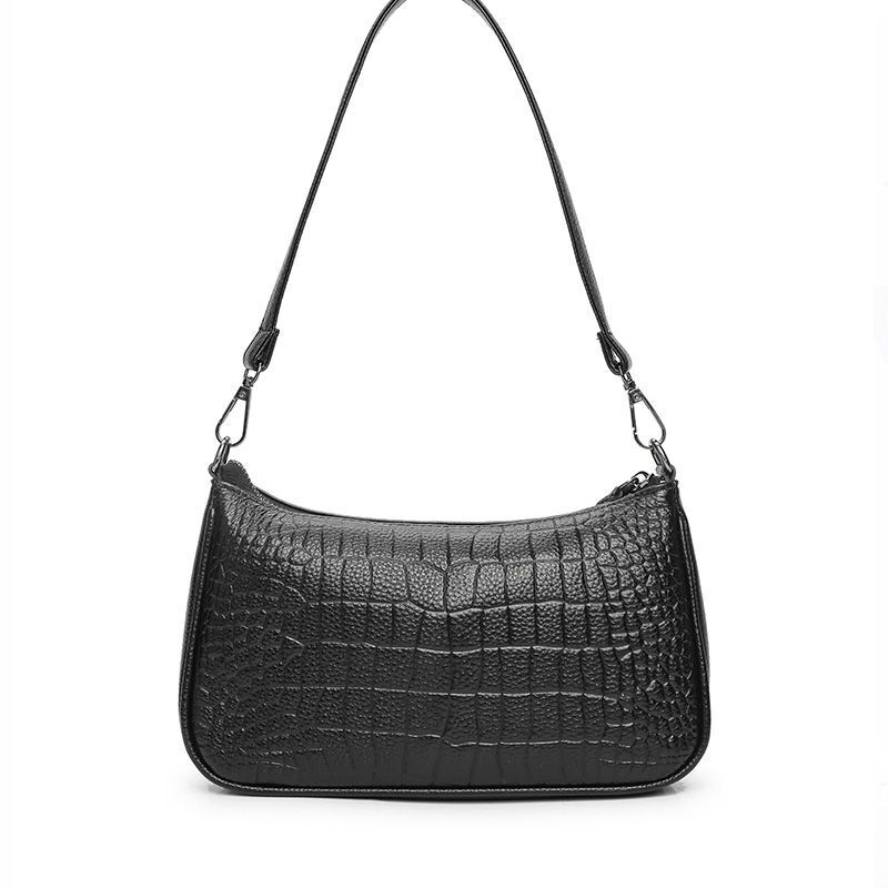 Genuine Leather Bag Fashion Cowhide Pattern Zipper Shoulder Messenger Handbags