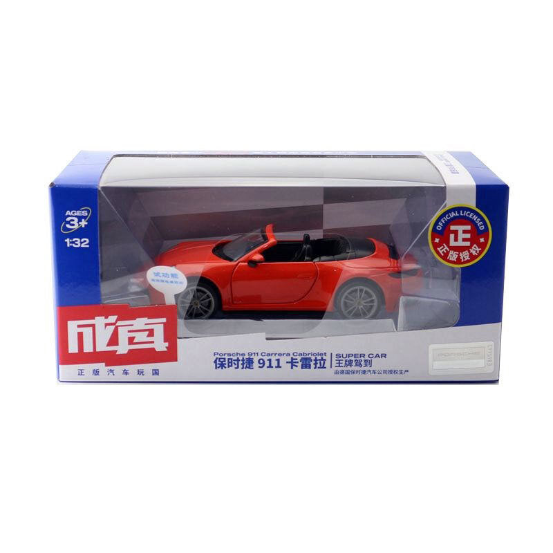 1/32 Porsche 911 Carrera Model Car Diecast Toy Vehicle for Boys Kids Gifts Red
