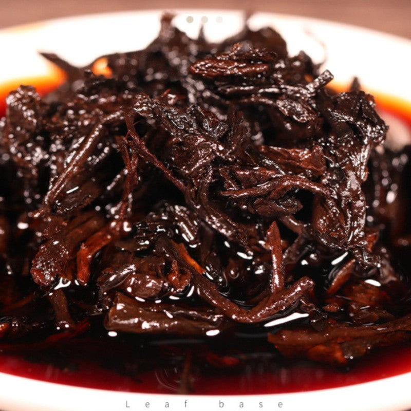 357g Pu'er Tea Ripe Tea Cake Yunnan Qizi Cake Tea Menghai Ancient Tree Pu'er