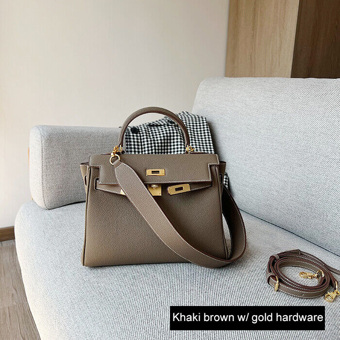 25/28cm Real Leather Flap Tote Shoulder bag Handbag Purse Fashion Briefcase