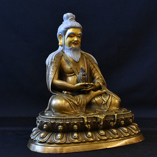 8'' Tibet Great Master Thangtong Gyalpo Guru Buddha Bronze Statue