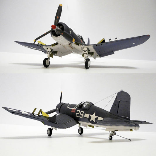 3D 1/33 US F4U-1A Pirate Ship-Borne Fighter Paper Military Model DIY Unassembled