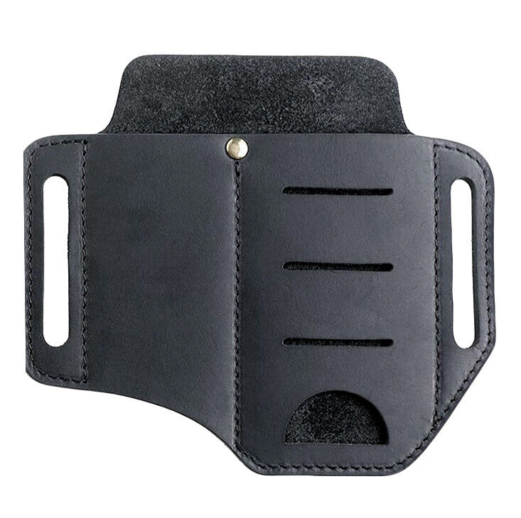 Mens Genuine Leather Tool Holder EDC Waist Bag Belt Pack Outdoor Waist Tool Case