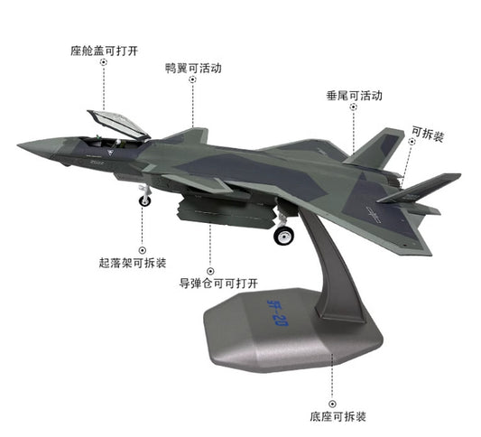 1:72 30CM AVIC J-20 Fighter Aircraft Plane Diecast Military Airplane Model