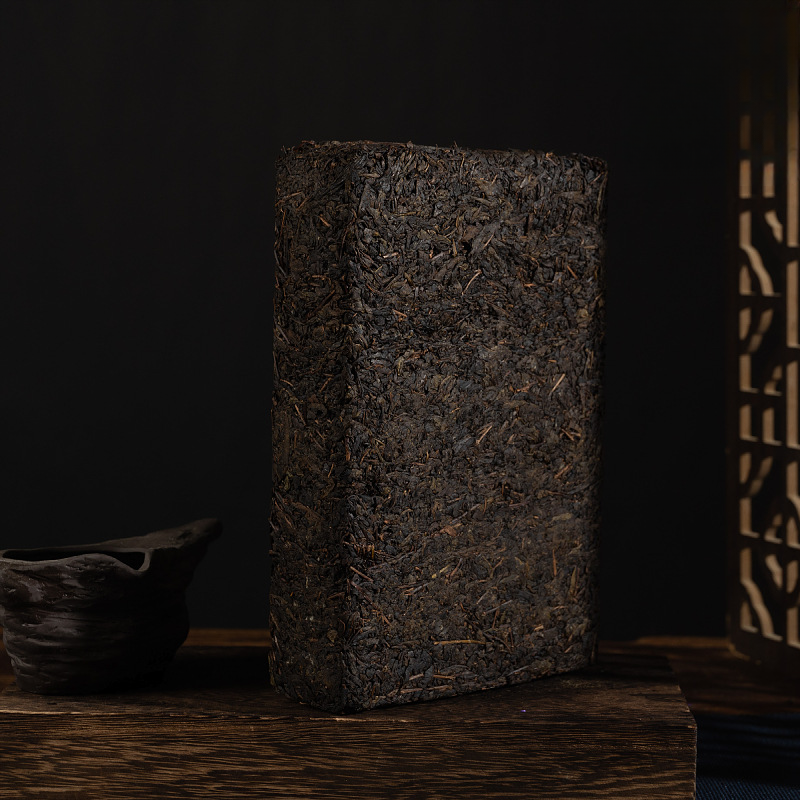 1000g Hunan Anhua Black Tea Aged Tea Hand-built Fu Brick Golden Flower Black Tea