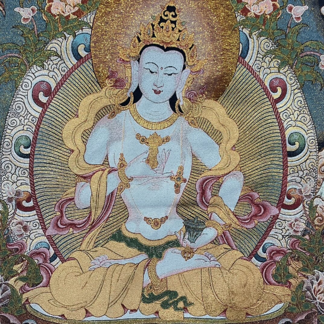 35" Decor tibet Silk Cloth Embroidery Buddhism Vajrasattva tangka Mural Tapestry