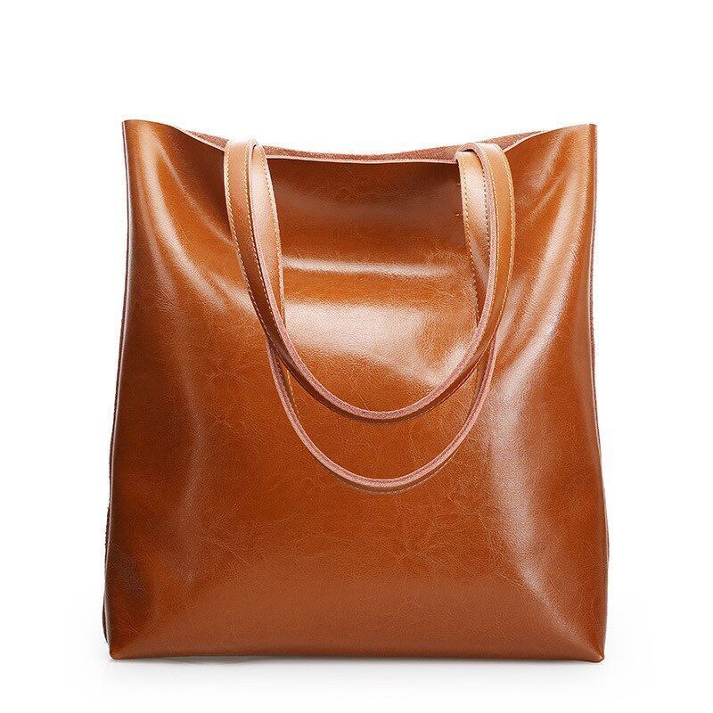 Cow Leather Bag Handbags Large Vintage Female Shoulder Bags Tote Purse Polyester