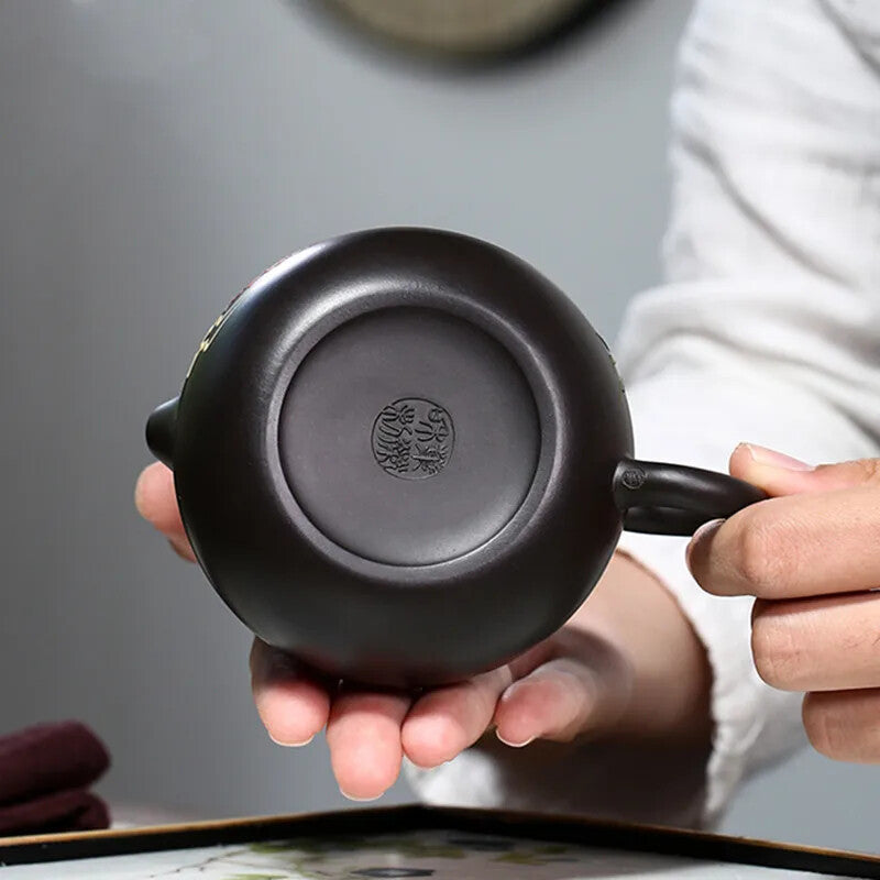 200ml Boutique Yixing Purple Clay Teapots Raw Ore Black Mud Xishi Tea Pot Zisha
