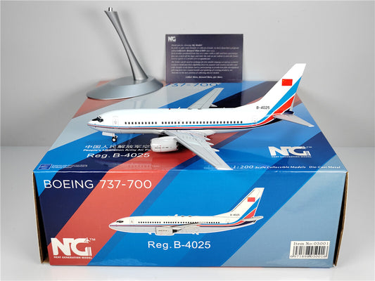 1:200 NG Model People's Liberation Army Air Force B737-700 Plane Diecast Model
