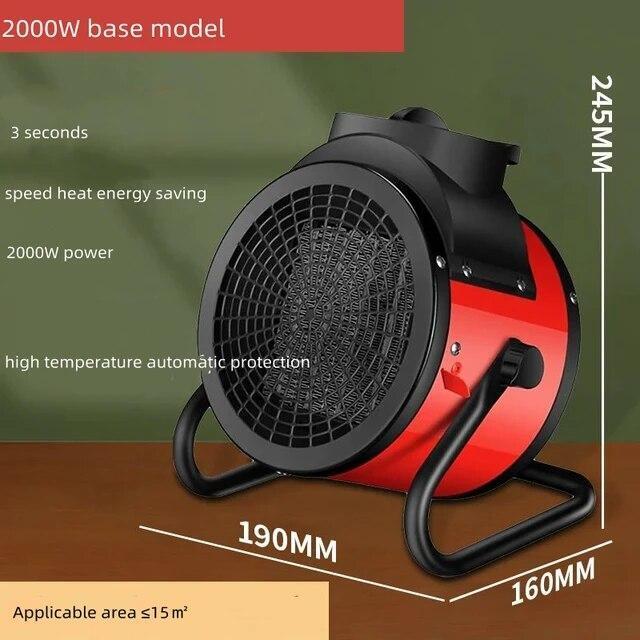2000/3000W Portable Electric S Heater Garage Hot Air Fan for Indoor Large Room
