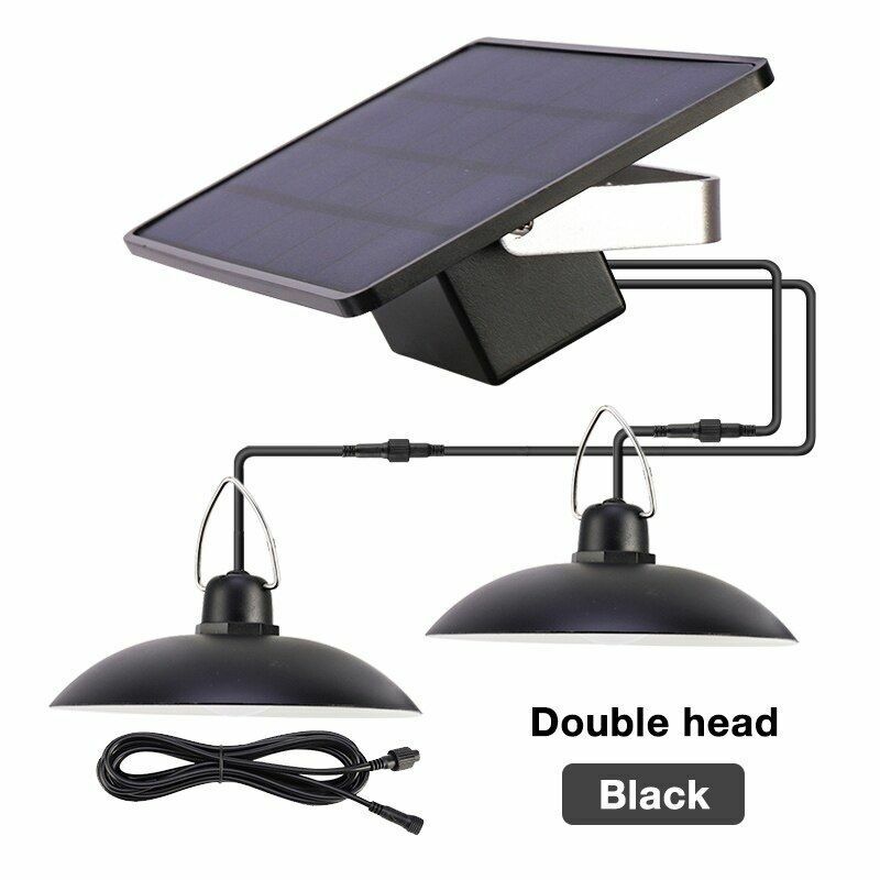 LED Solar Pendant Light Outdoor Indoor Power Lamp Line Bulb Shed Lighting Home