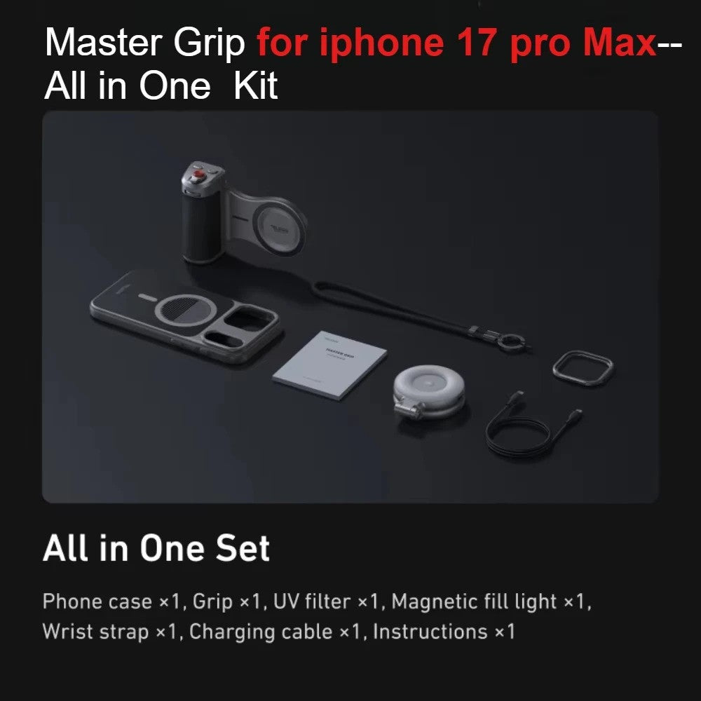 TELESIN iPhone 17 Pro Max/ 17 Pro Grip - Magnetic 3200mAh Battery Kit