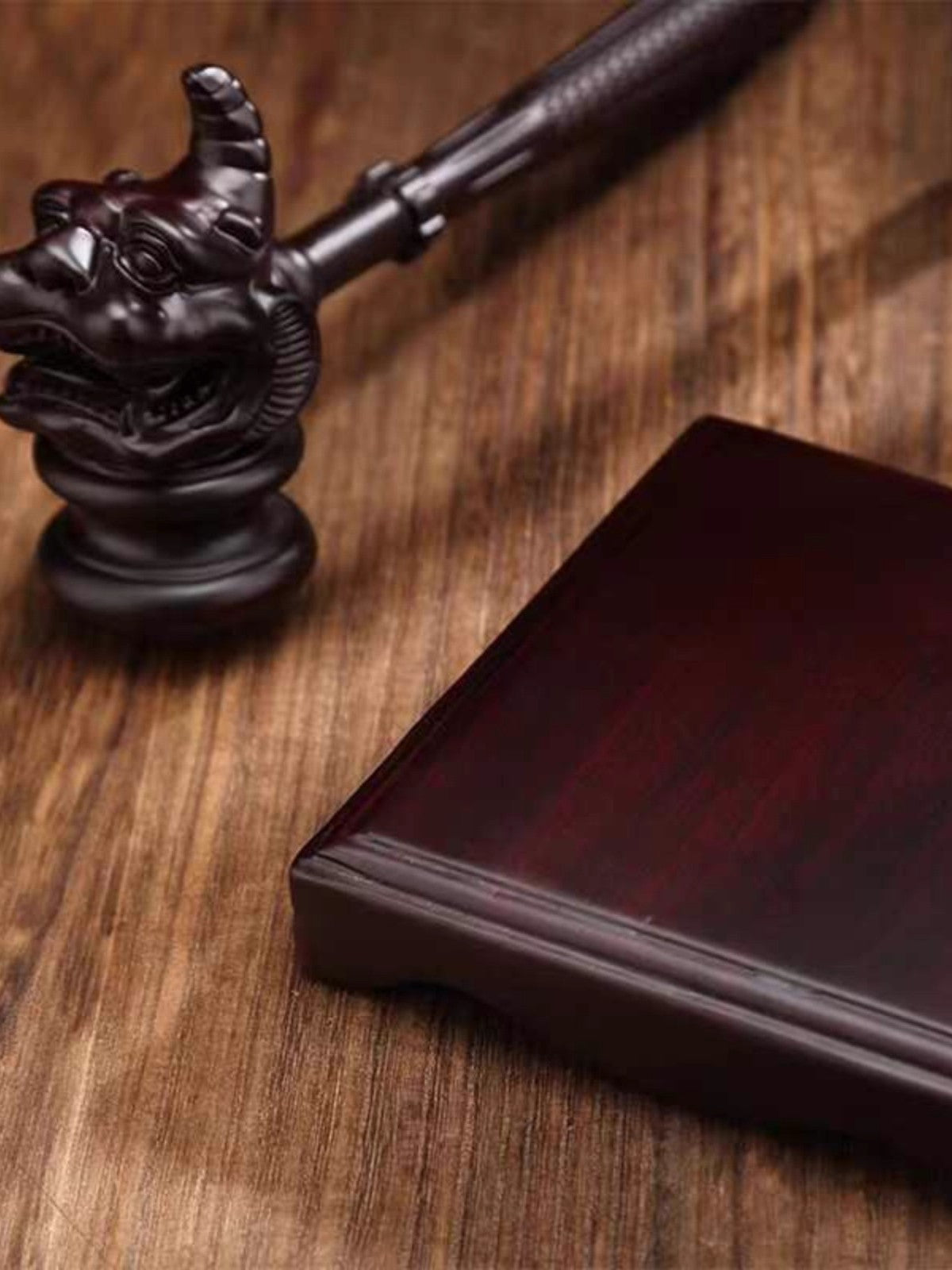 Ebony Wood Auction Hand Hammer Lawyer Judge Gavel Court Handcraft Collection