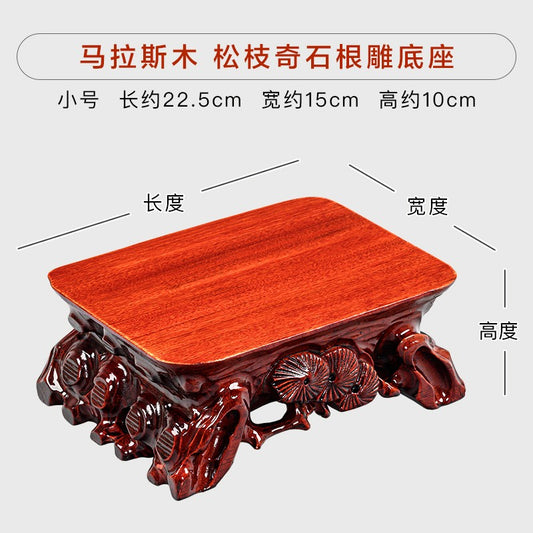 1 PC Wood Rack Fishbowl Stand Pot Stone Statue Doll Bonsai Vase Display Base
