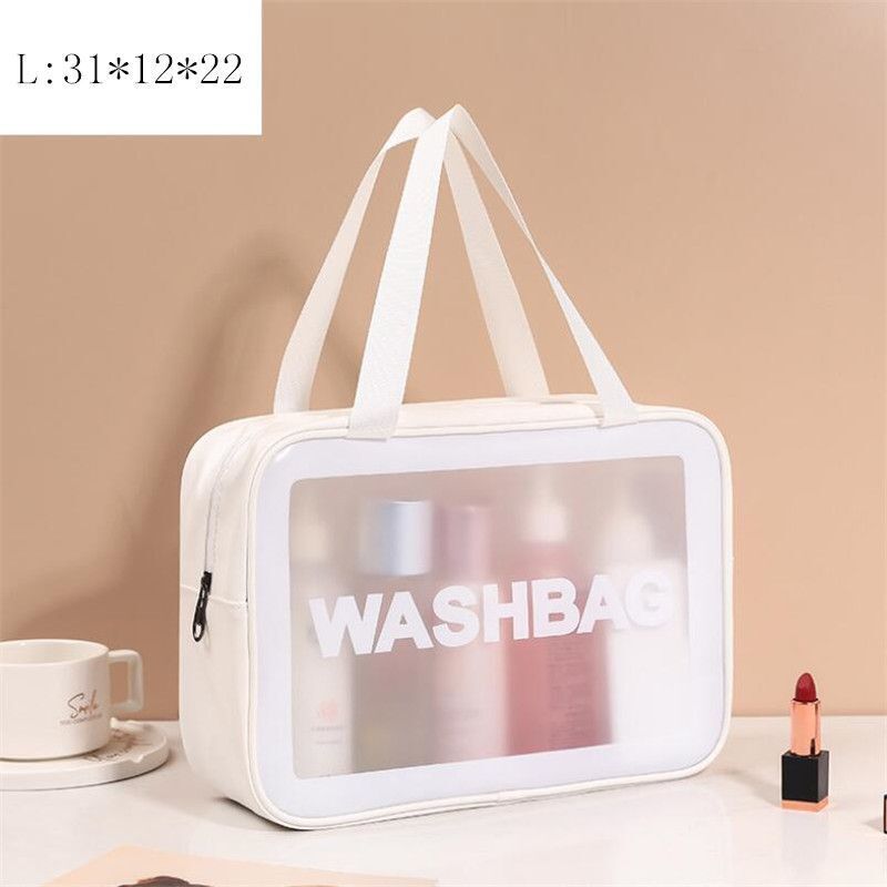 Waterproof PVC Cosmetic Bag Large Traveling Makeup Toiletries Storage Pouch Pink