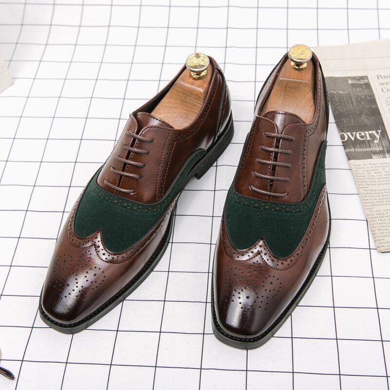 Classic Oxford Shoes Lace Up Men's Shoes Moccasin Casual Leather Shoes