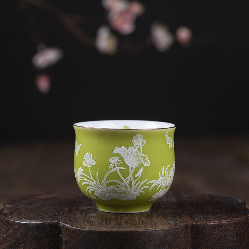 60ml One Cup Porcelain Kungfu Tea Cup Handpainted Ceramic Chinese Master Cup New