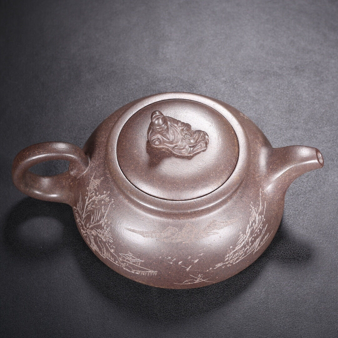Chinese Yixing Zisha Clay Handmade Exquisite Teapot(李白醉酒 底款:曼希陶艺)