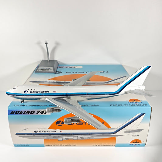 1:200 InFlight Eastern Boeing 747 N735PA Passenger Airplane Diecast Plane Model