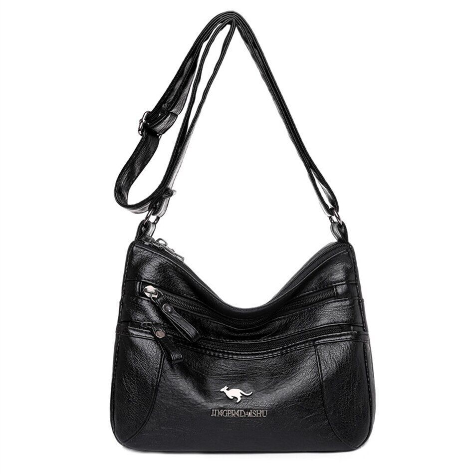 Women Soft Leather Shoulder Bag Classic Messenger Bag Large Crossbody Bag Purses