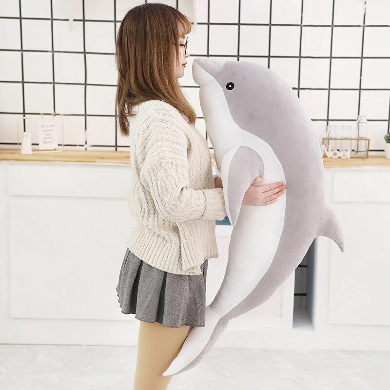 Large Plush Dolphin Stuffed Toys 30~120cm Sea Animal Soft Baby Sleeping Pillows