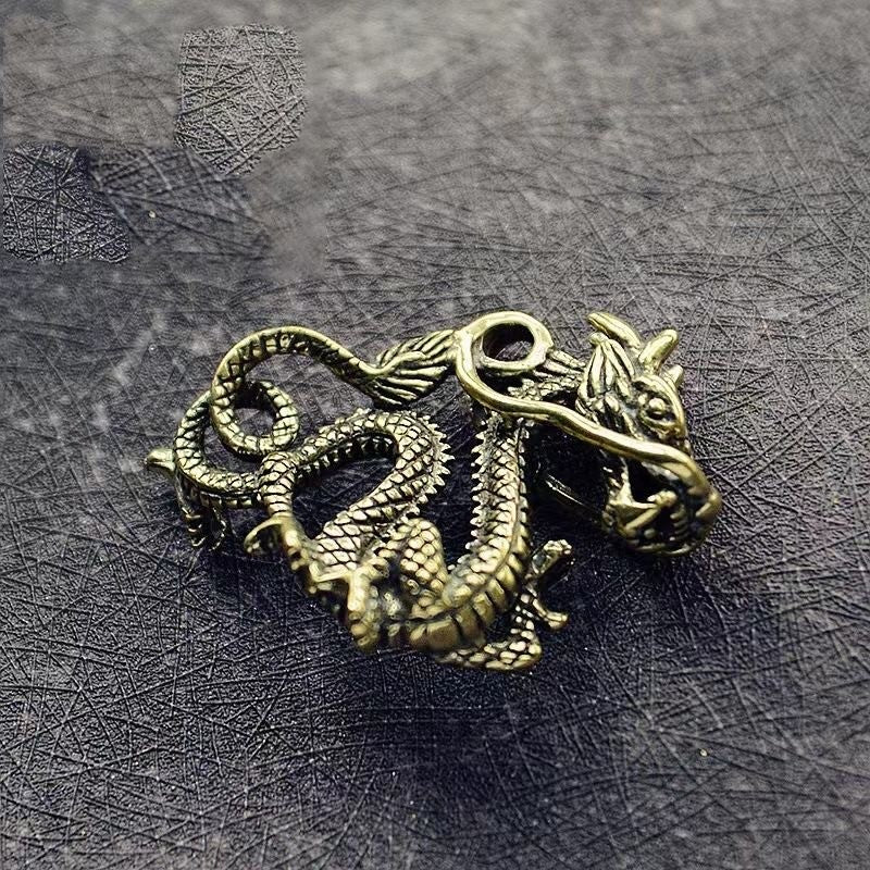 1pc Retro Brass Dragon Sculpture Ornament Tea Table Tea Pets Copper Figurine