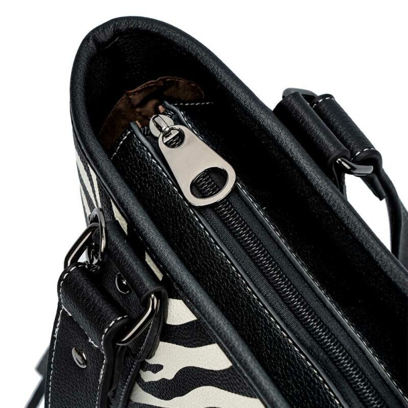 Celela Zebra Print Concho Women Much Interlayer Crossbody Shoulder Tote Bags