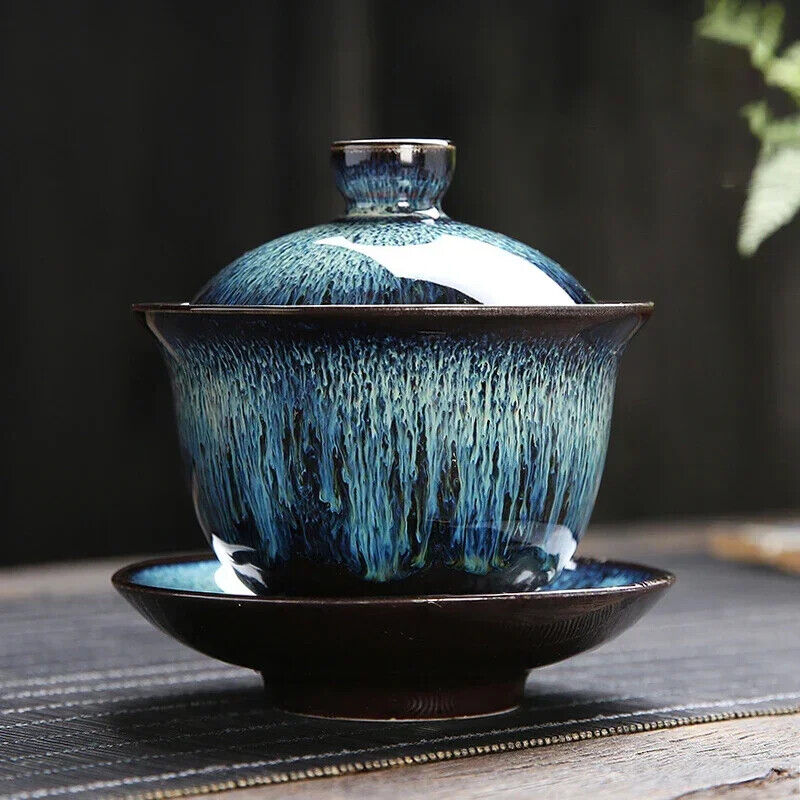 Yixing Ceramic Gaiwan Teacup Tea tureen Bowl Japanese Retro Home set Drinkware