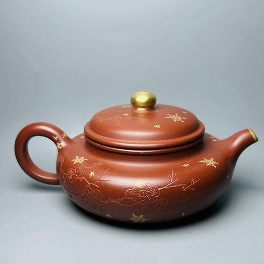 Chinese Yixing Zisha Clay Teapot Plum blossom Pot Zhou Guojun 350ml