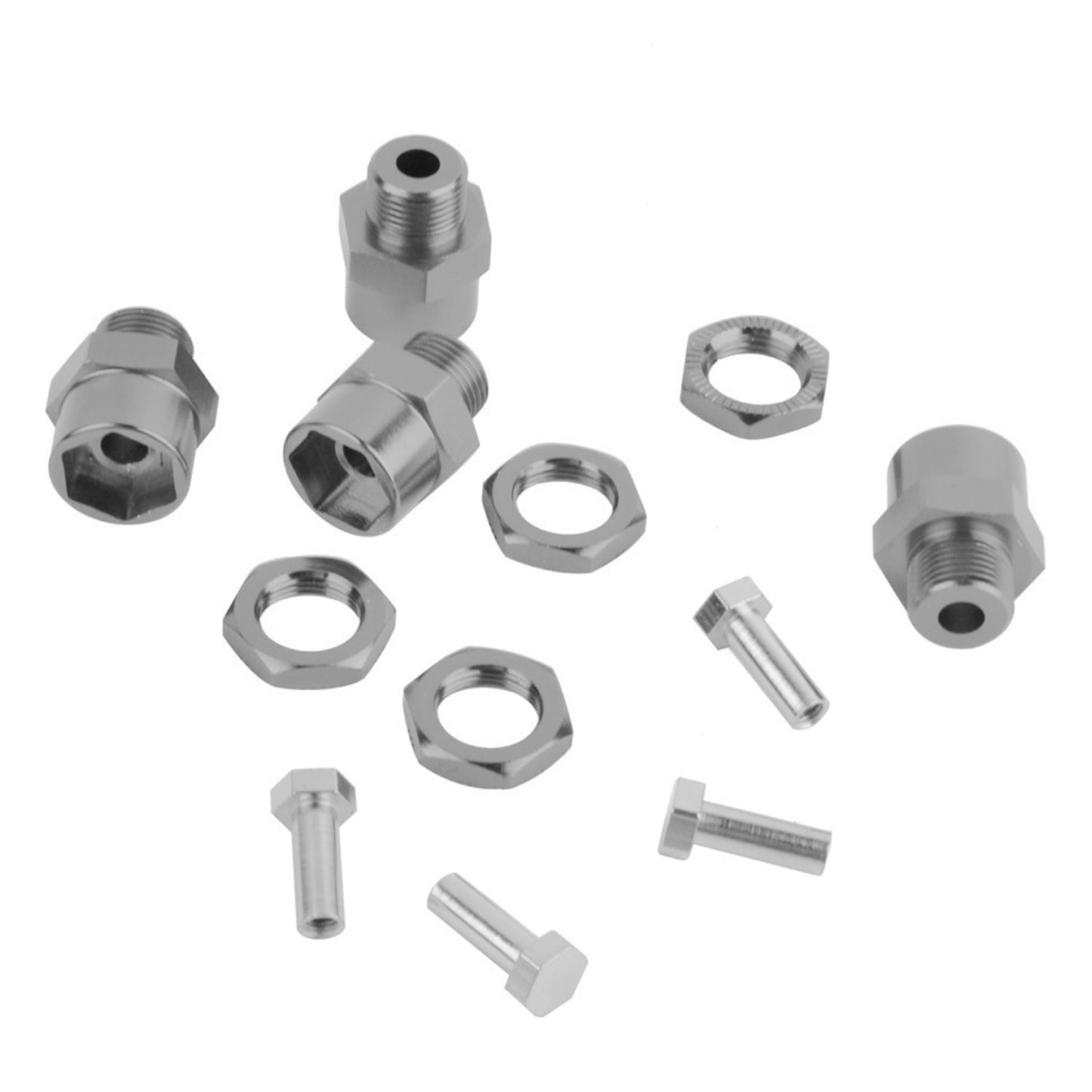 4* 12mm~17mm Wheel Hex Hub Adapter Conversion Extension Set For 1/8 1/10 RC Car