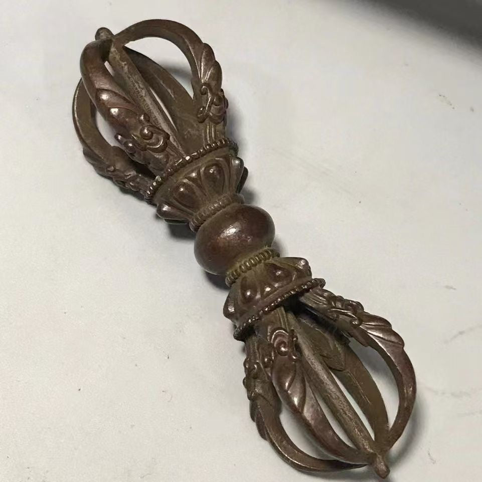 Tibetan 8-Sect Vajra Dorje | Antique-Style Copper Buddhist Ritual Decor