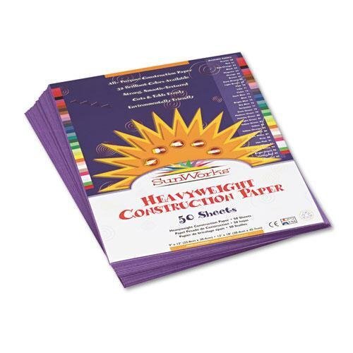 Pacon 7203 Construction Paper, 58 lbs., 9 x 12, Violet, 50 Sheets/Pack