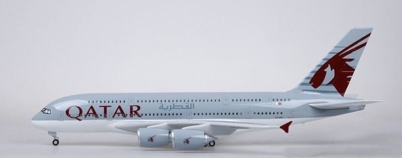 46CM 1:160 QATAR AIRBUS A380 Passenger Plane Landing Gear Resin Aircraft Model