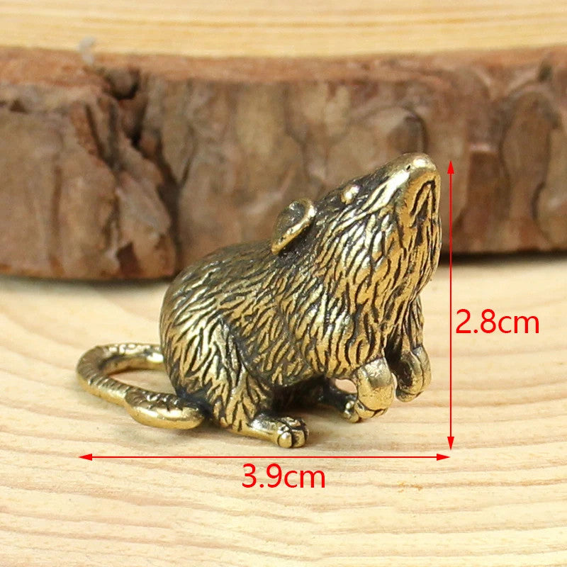 1Pc Chinese Retro Brass Twelve Zodiac Ornaments Statue Home Feng Shui Decoration
